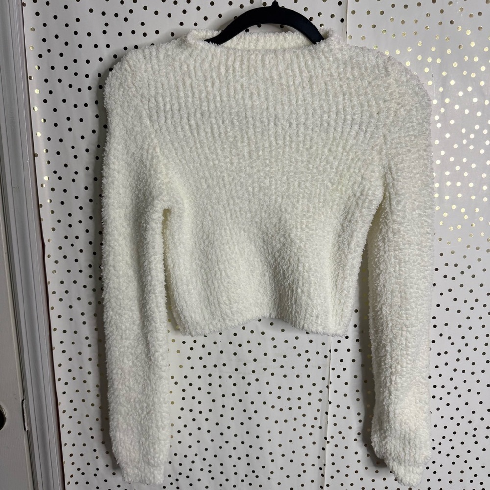 Aerie White Sweater Chunky Knit Cropped